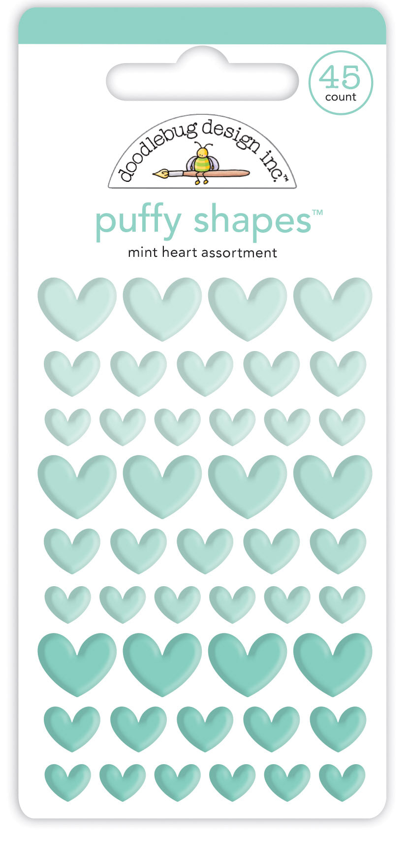 Mint Heart Puffy Shapes