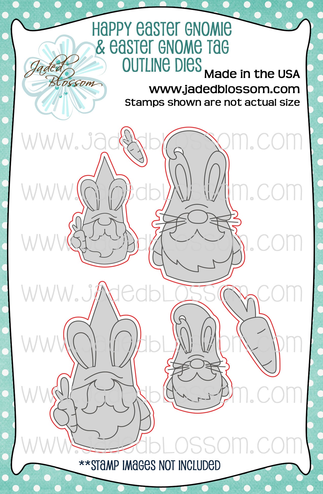 Happy Easter Gnomie & Easter Gnome Tag Outline Dies
