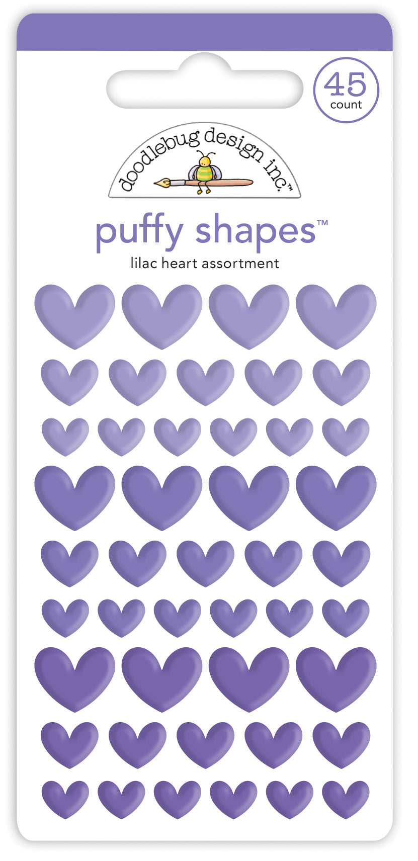 Lilac Heart Puffy Shapes