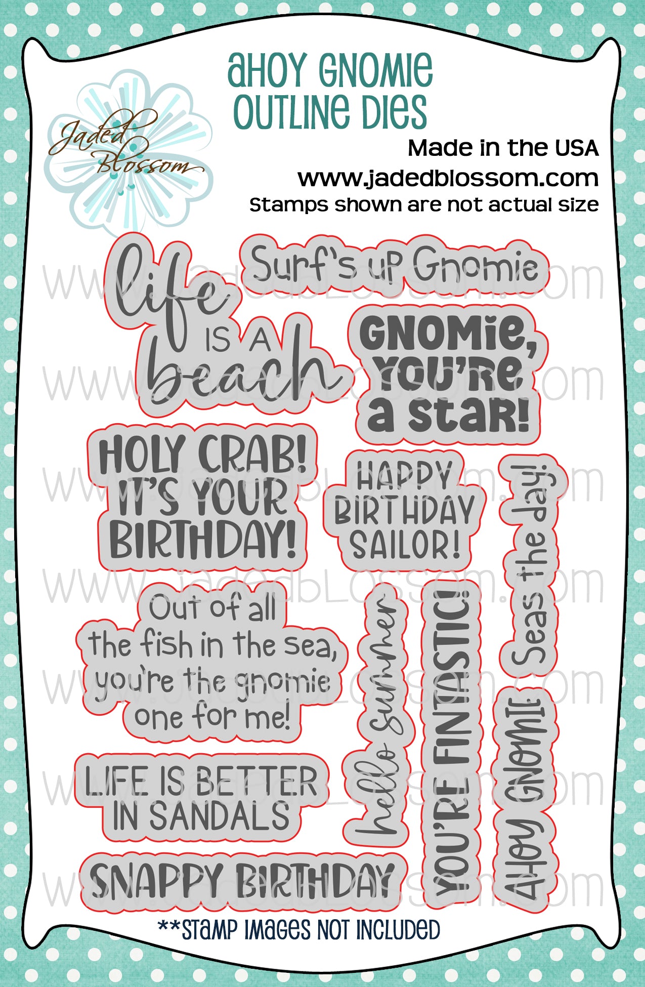 Ahoy Gnomie Outline Dies