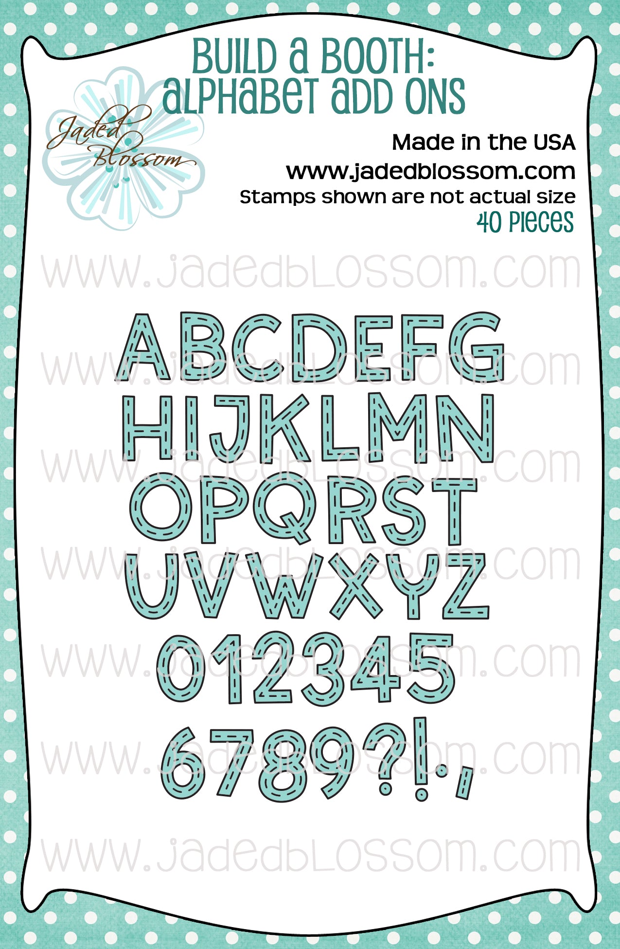 Build a Booth Die: Alphabet Add Ons