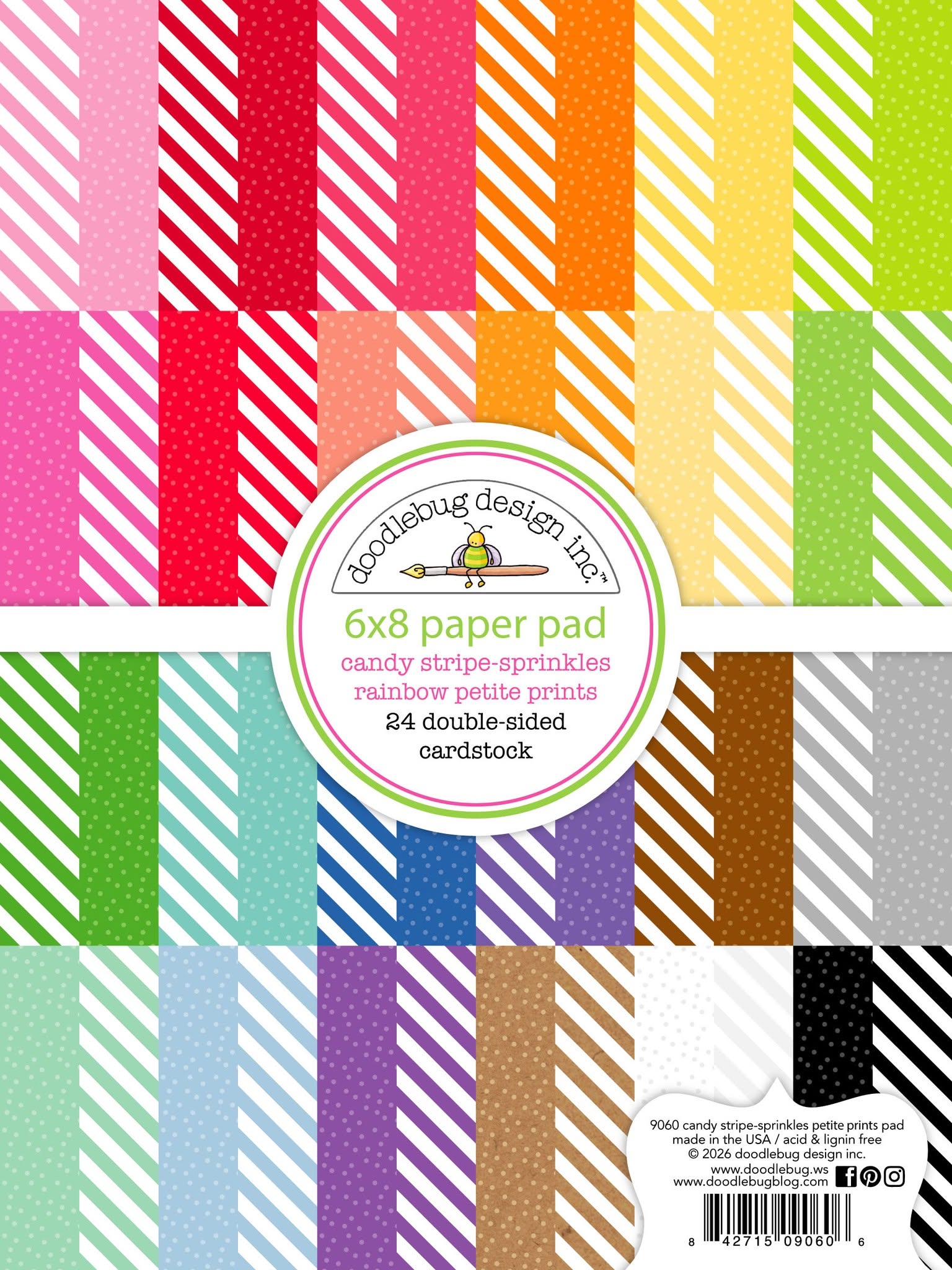 Candy Stripe Sprinkles Rainbow Petite Prints 6x8 Paper Pad