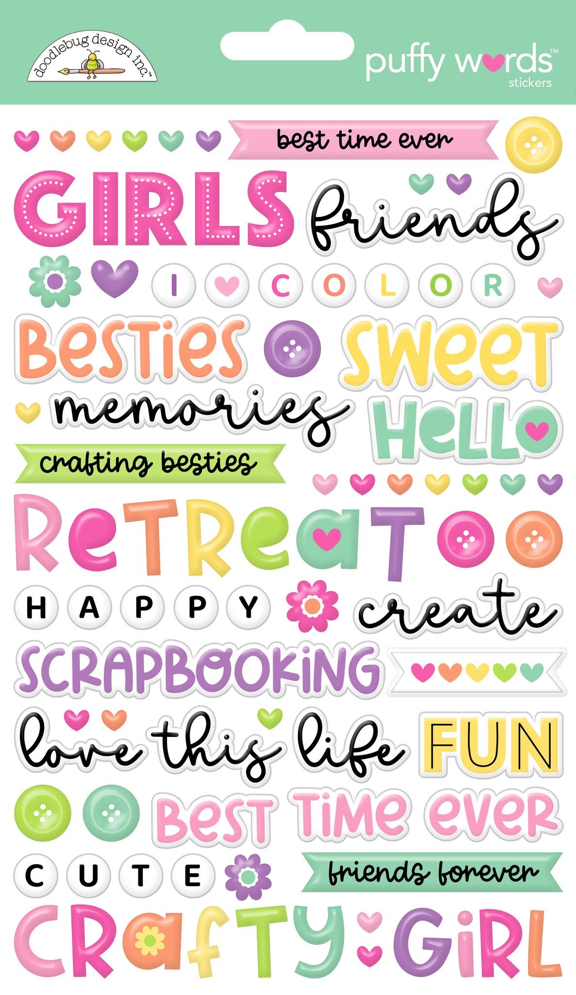 Crafty Puffy Words Stickers