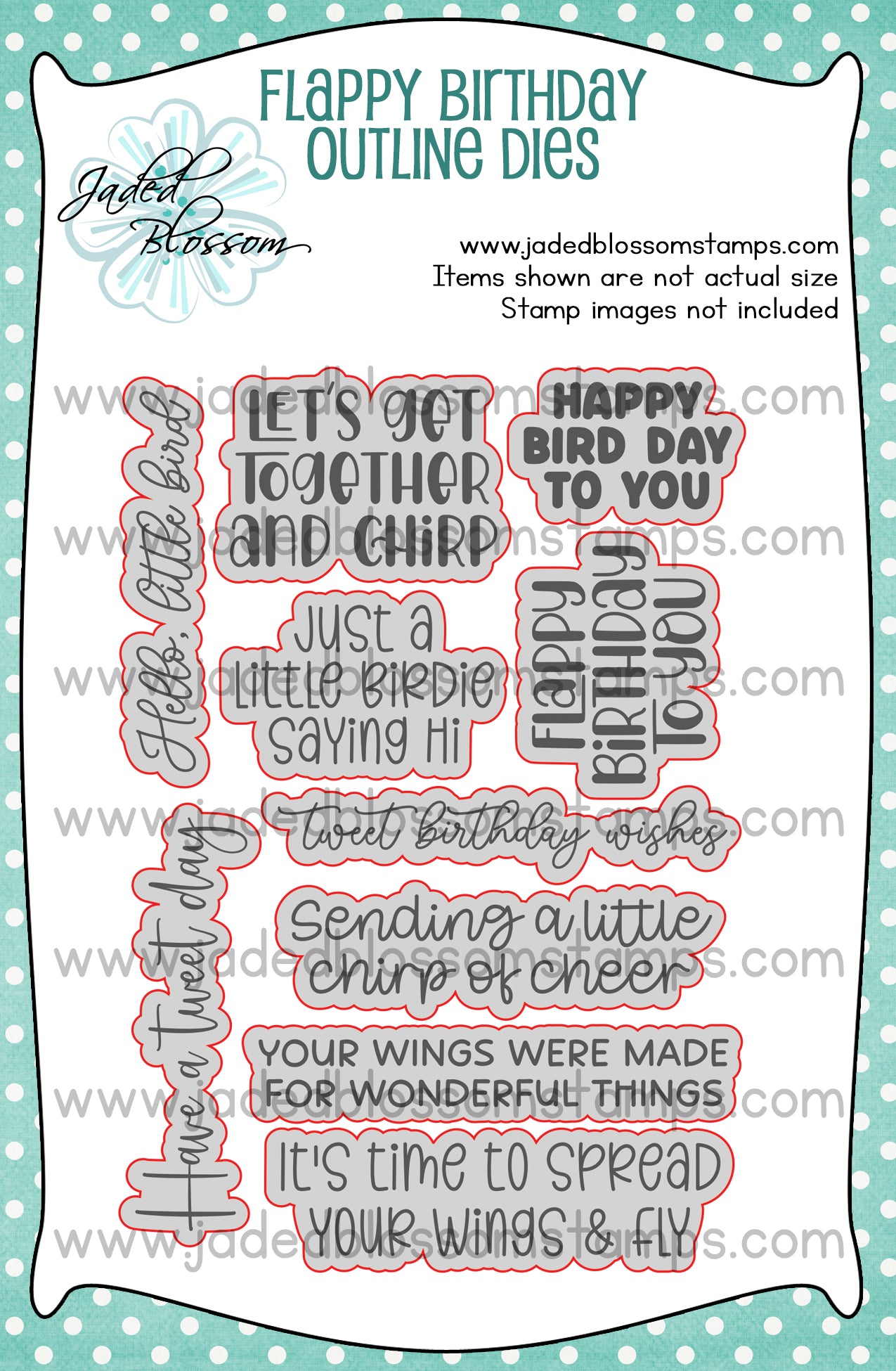Flappy Birthday Outline Dies