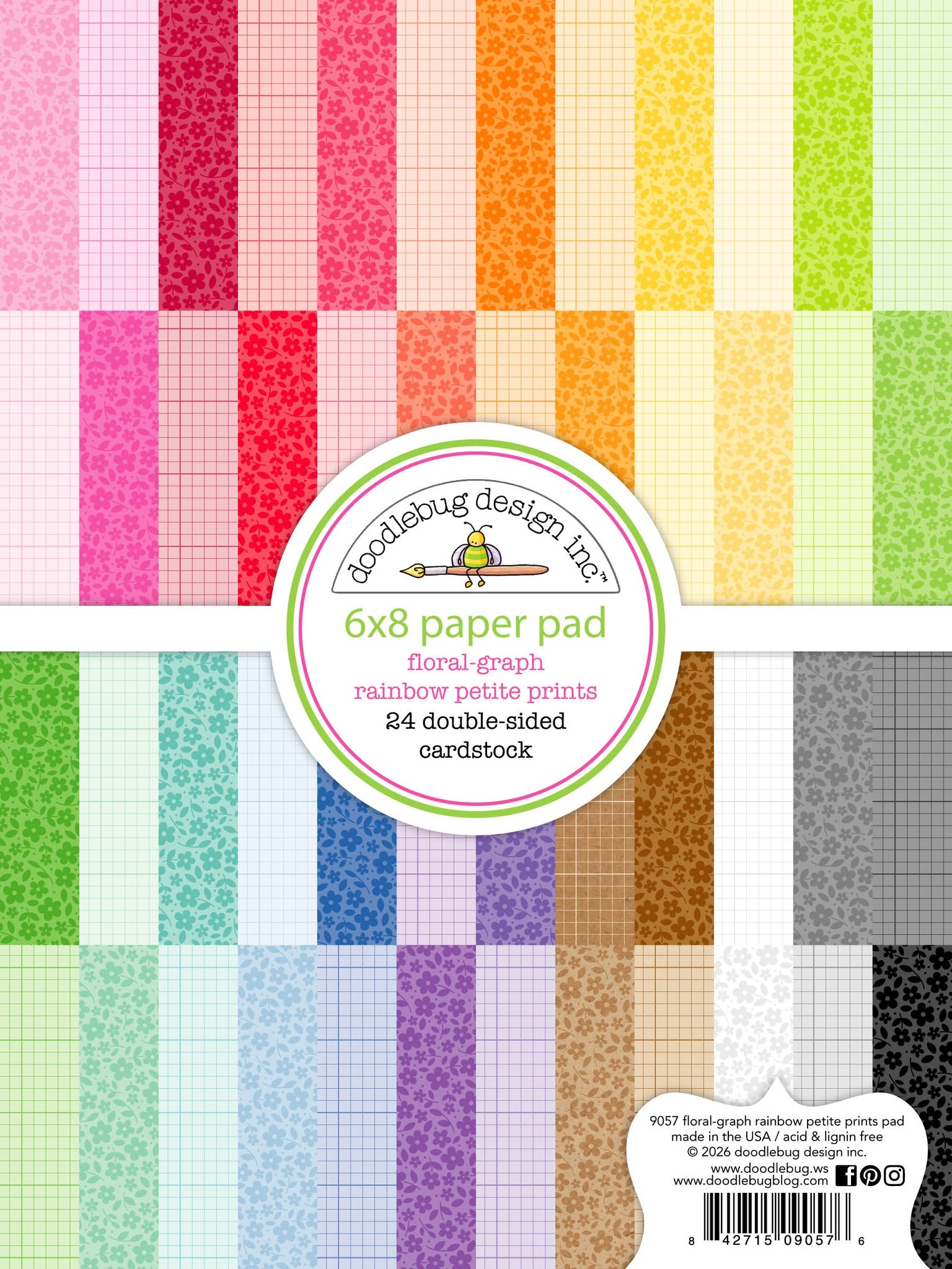 Floral Graph Rainbow Petite Prints 6x8 Paper Pad