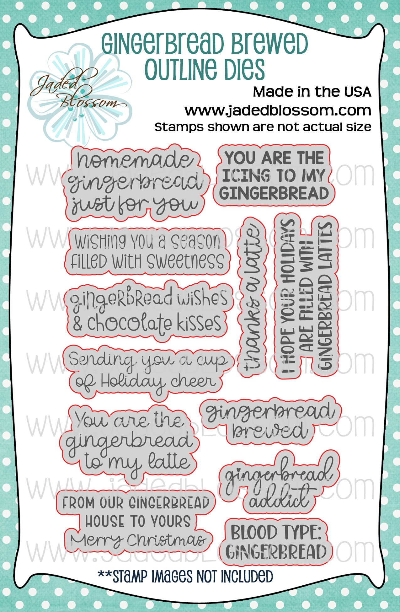 Gingerbread Brewed Outline Dies