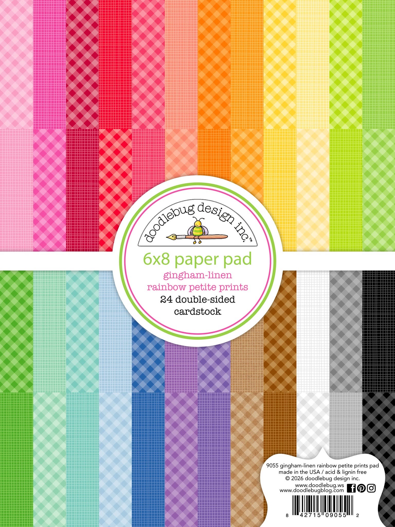 Gingham-Linen Rainbow Petite Prints 6x8 Paper Pad