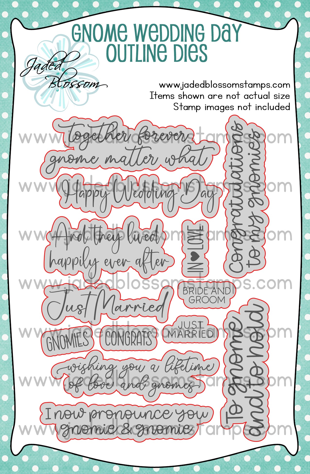 Gnome Wedding Day Outline Dies