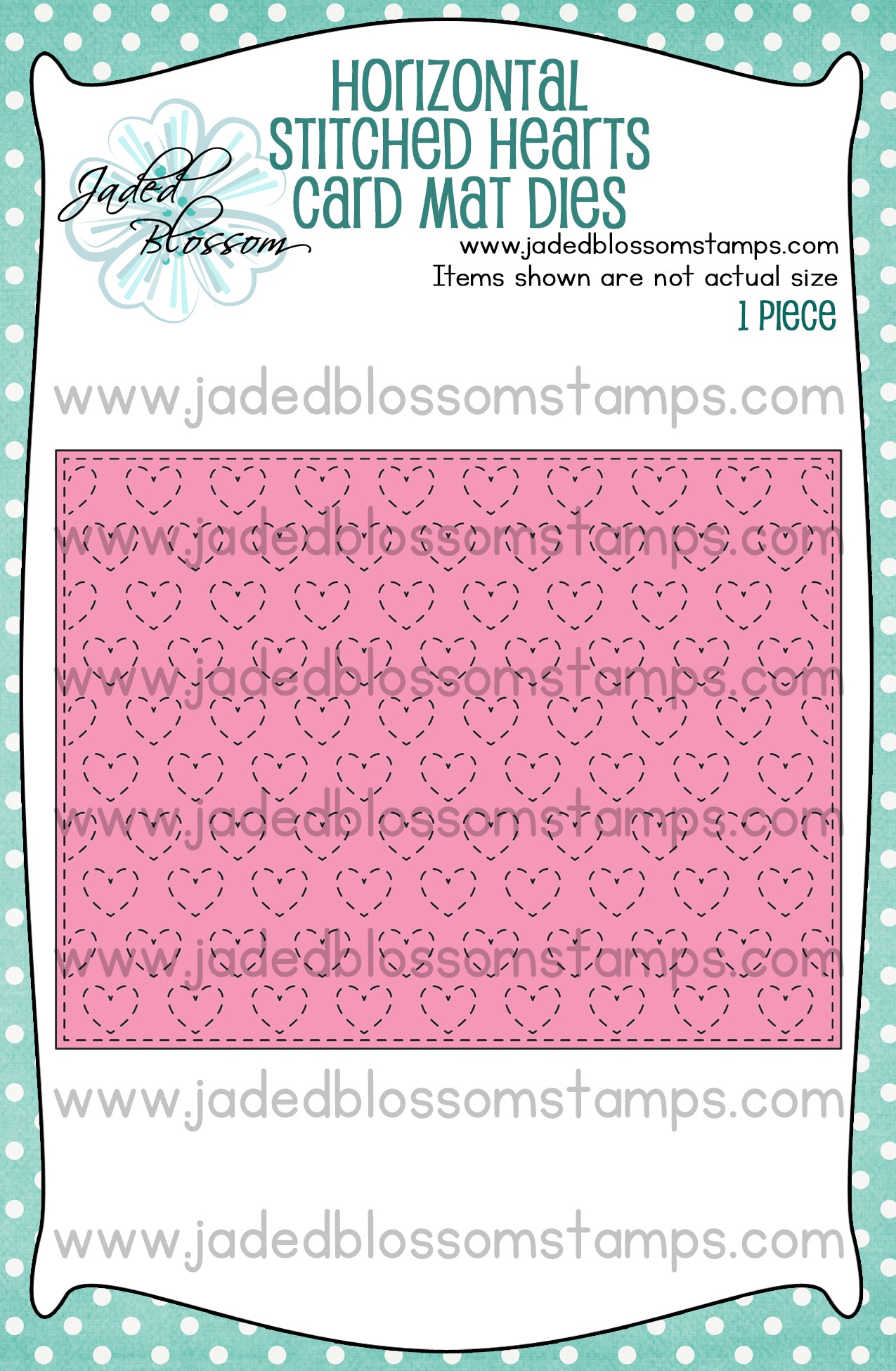 Horizontal Stitched Hearts Card Mat Die