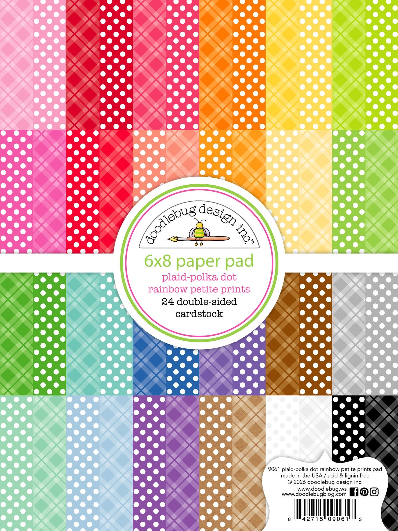 Plaid Polka Dot Rainbow Petite Prints 6x8 Paper Pad