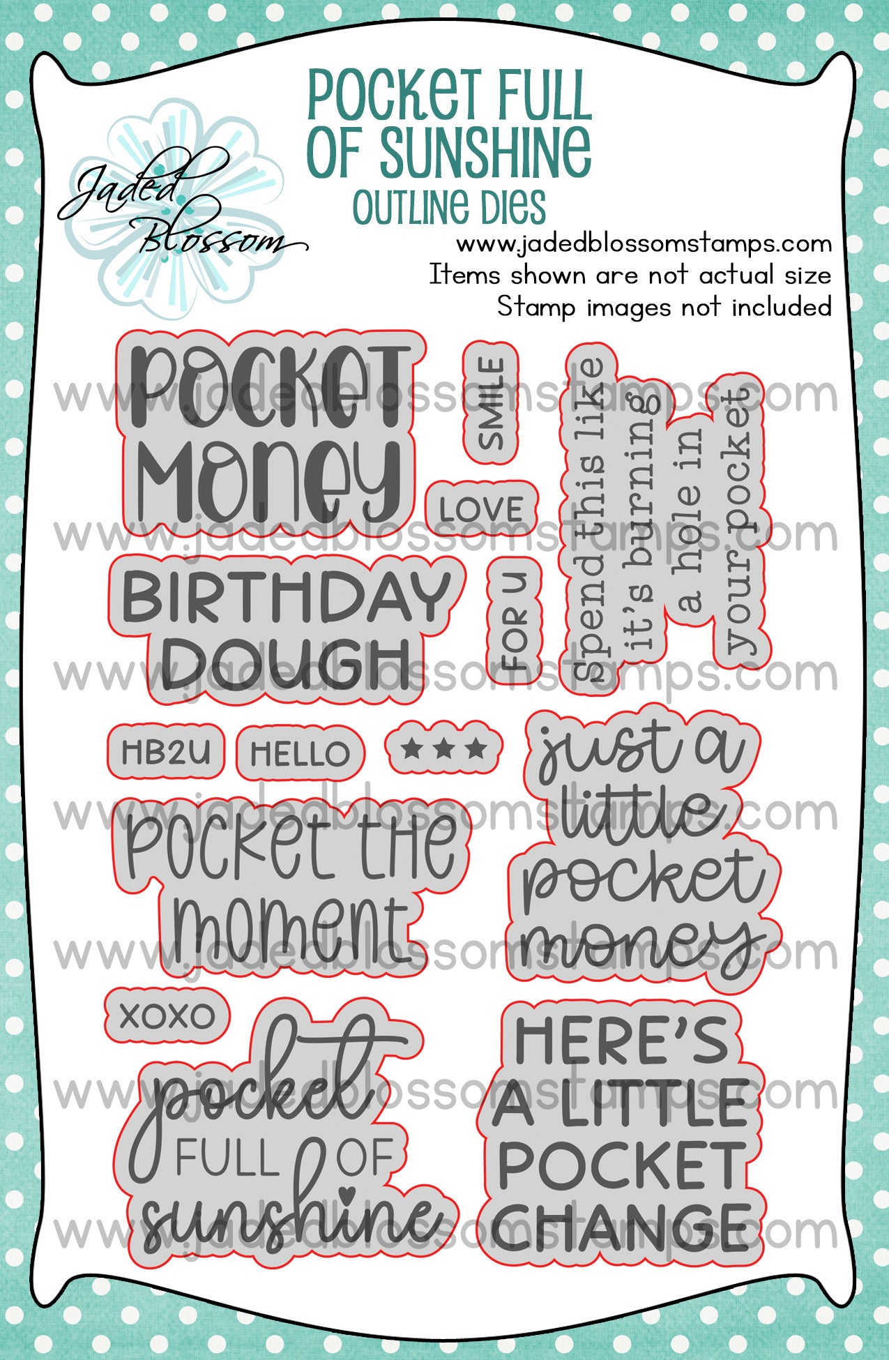 Pocket Full of Sunshine Outline Dies