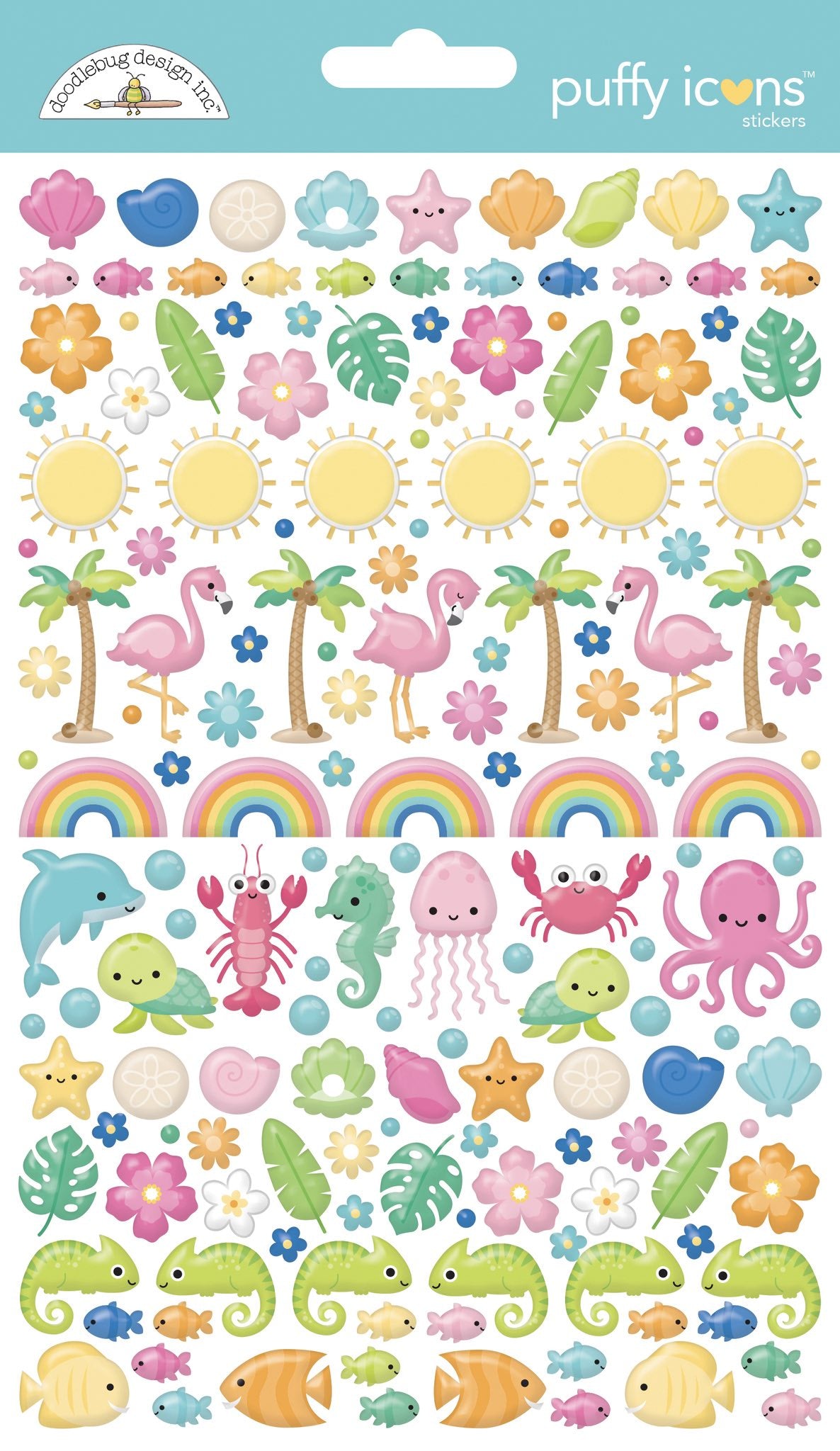 Summer Fun Puffy Icon Stickers