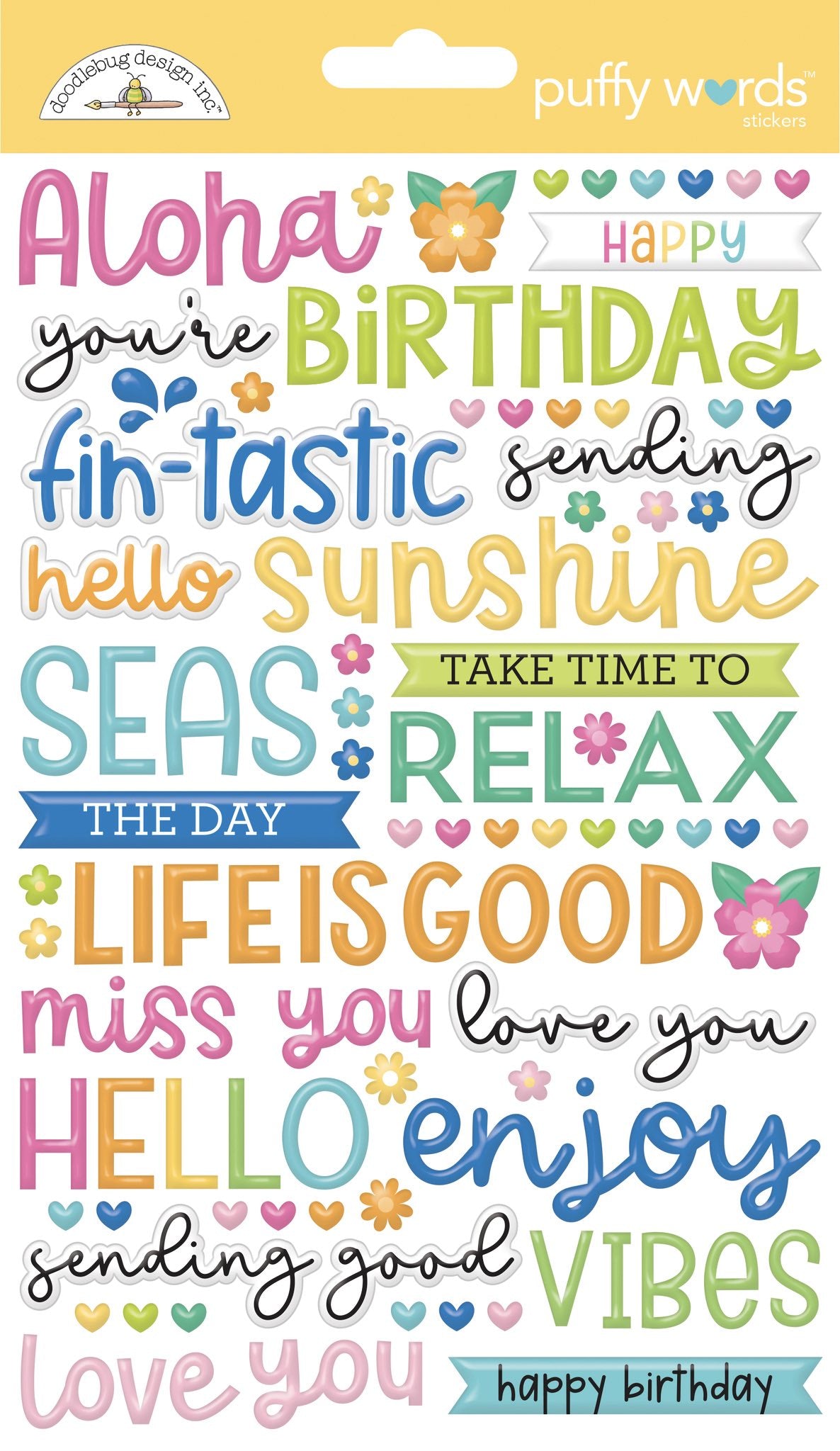 Summer Fun Puffy Words Stickers