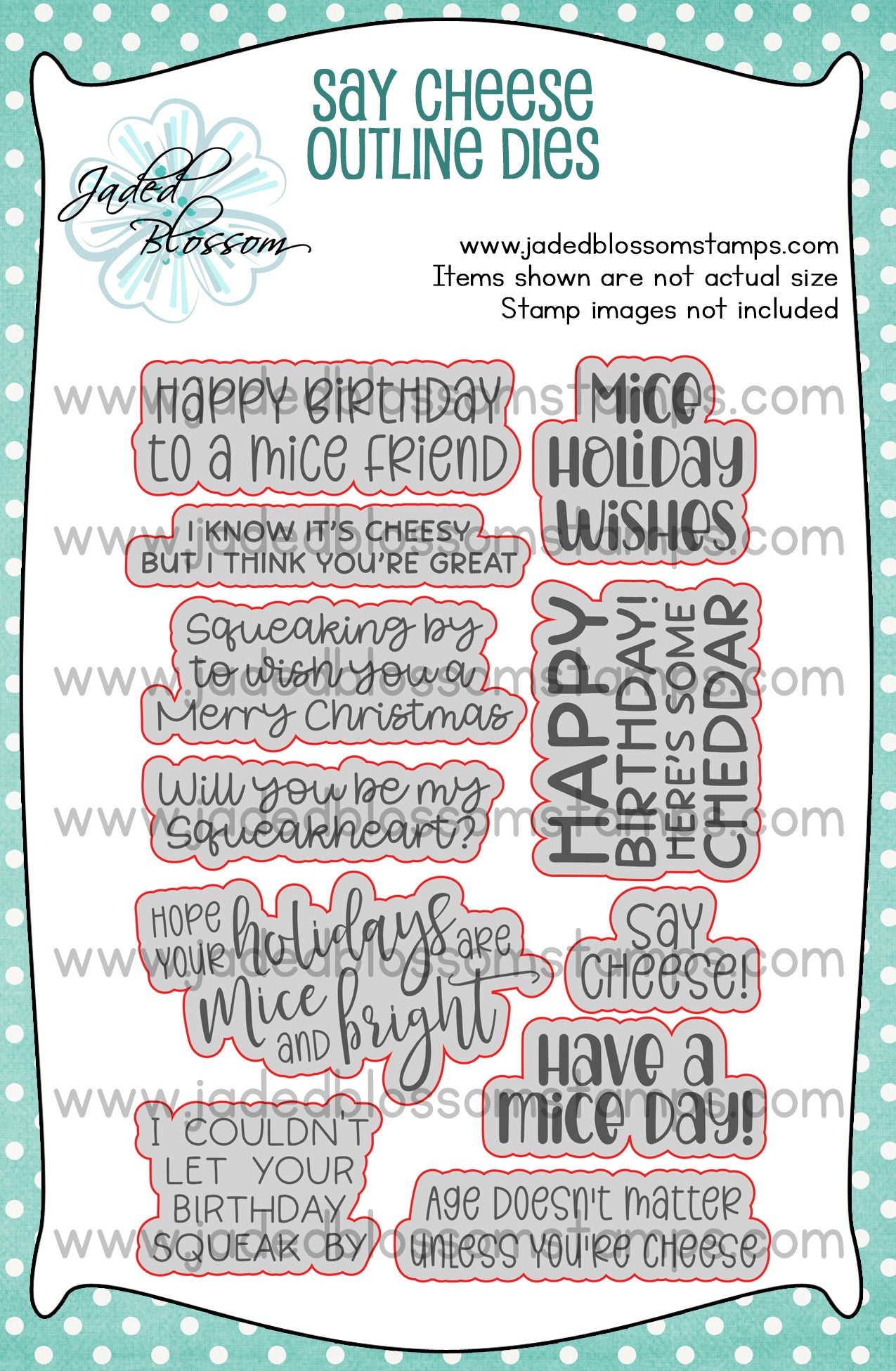 Say Cheese Outline Dies