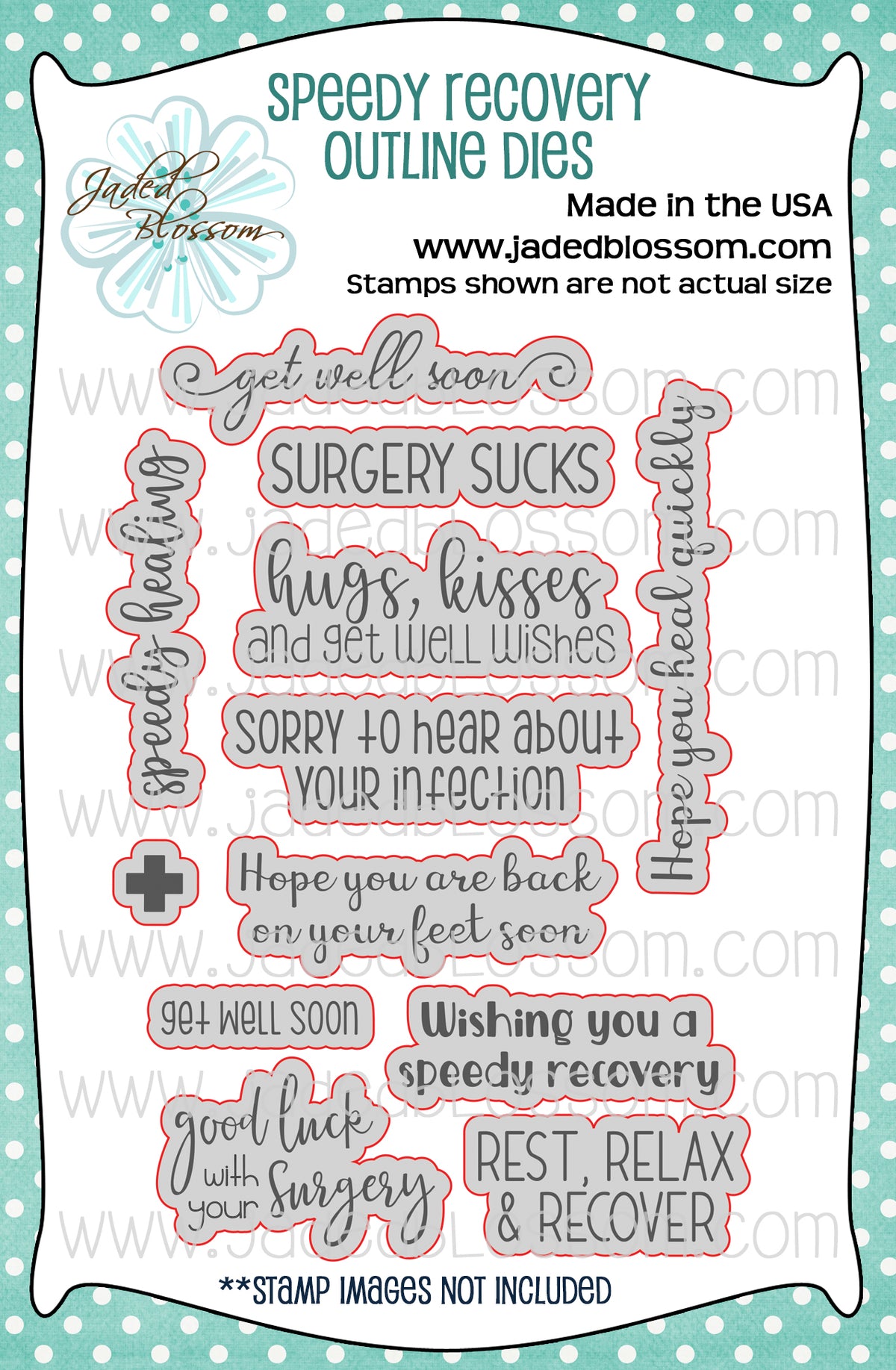 Speedy Recovery Outline Dies - Jaded Blossom