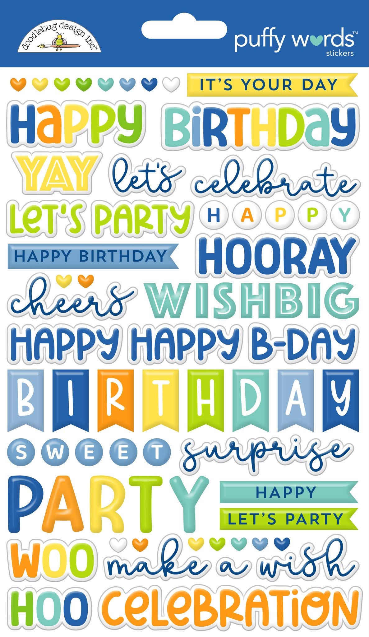 Balloons & Banners Puffy Words Stickers
