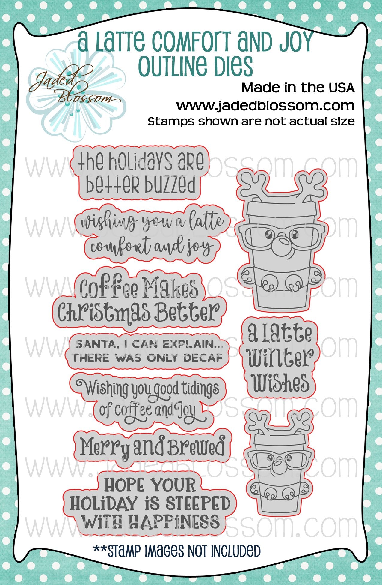 A Latte Comfort and Joy Outline Dies