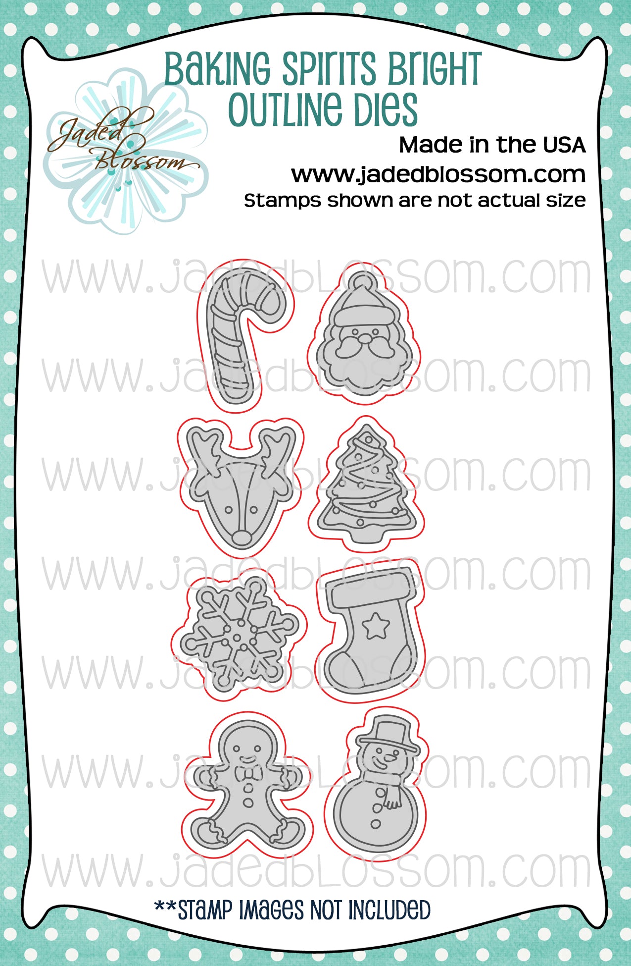 Baking Spirits Bright Outline Dies