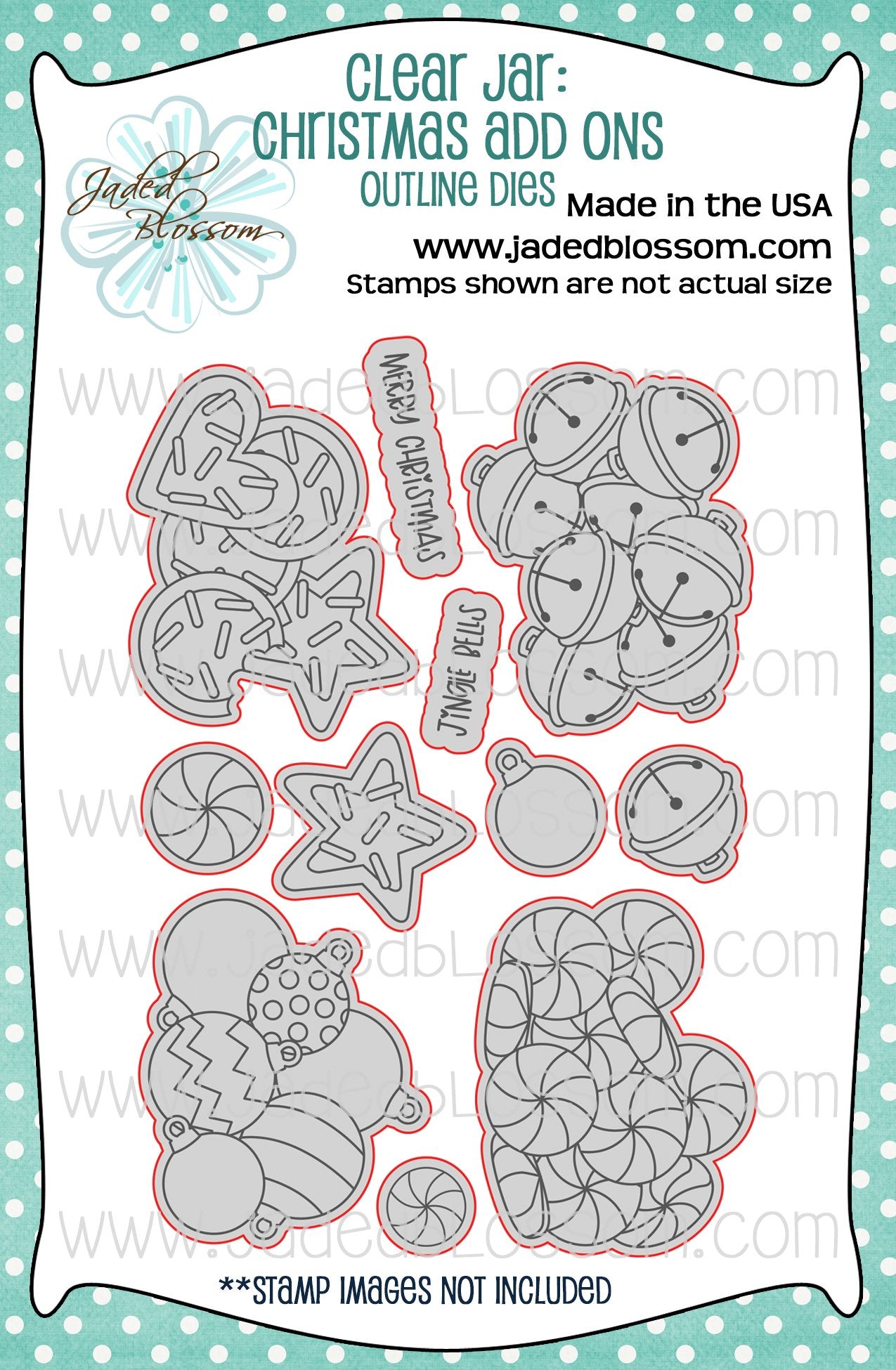 Clear Jar: Christmas Add Ons Outline Dies