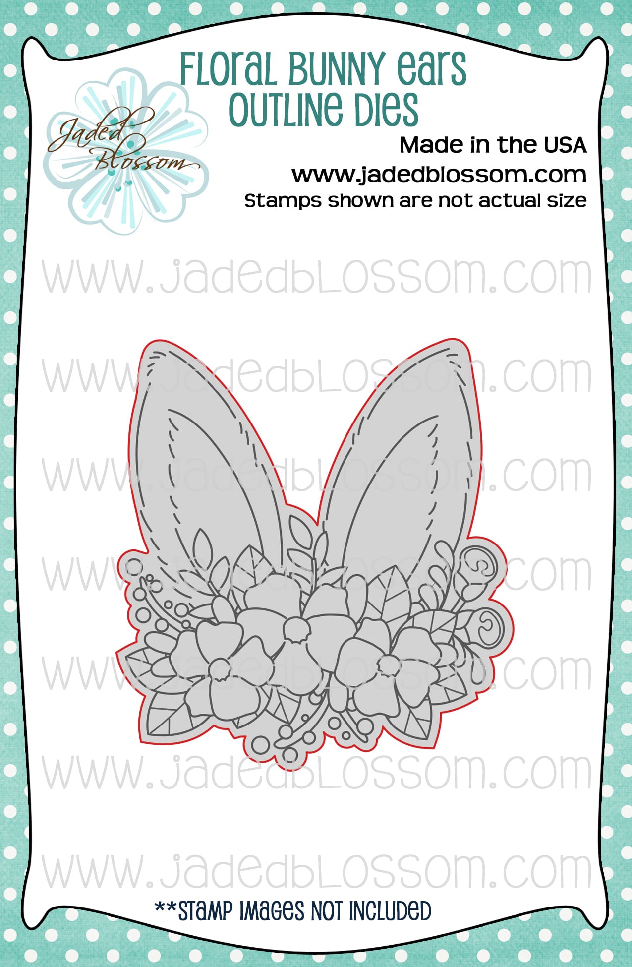 Floral Bunny Ears Outline Dies