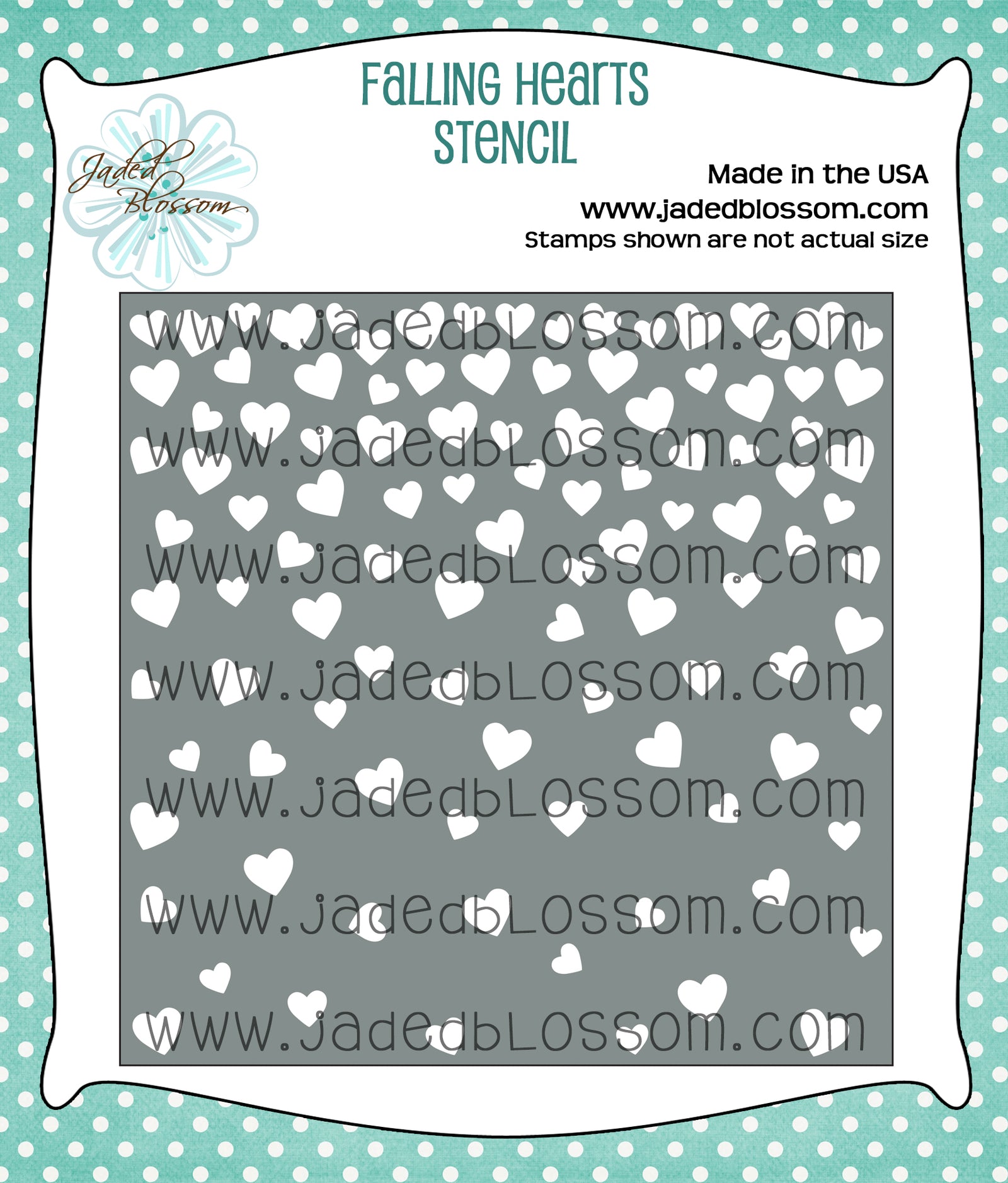 Falling Hearts Stencil