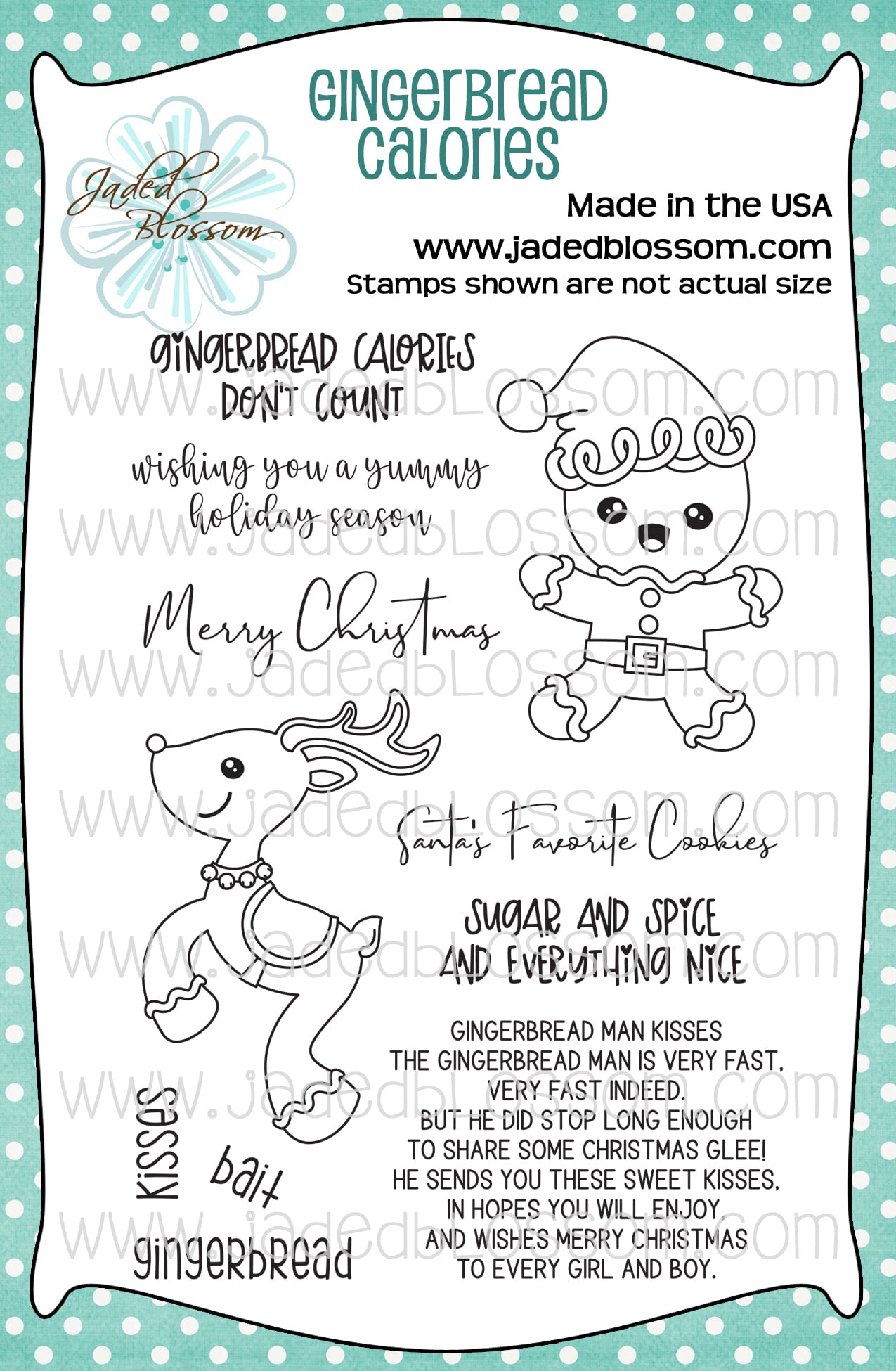 Gingerbread Kisses Clear Stamps