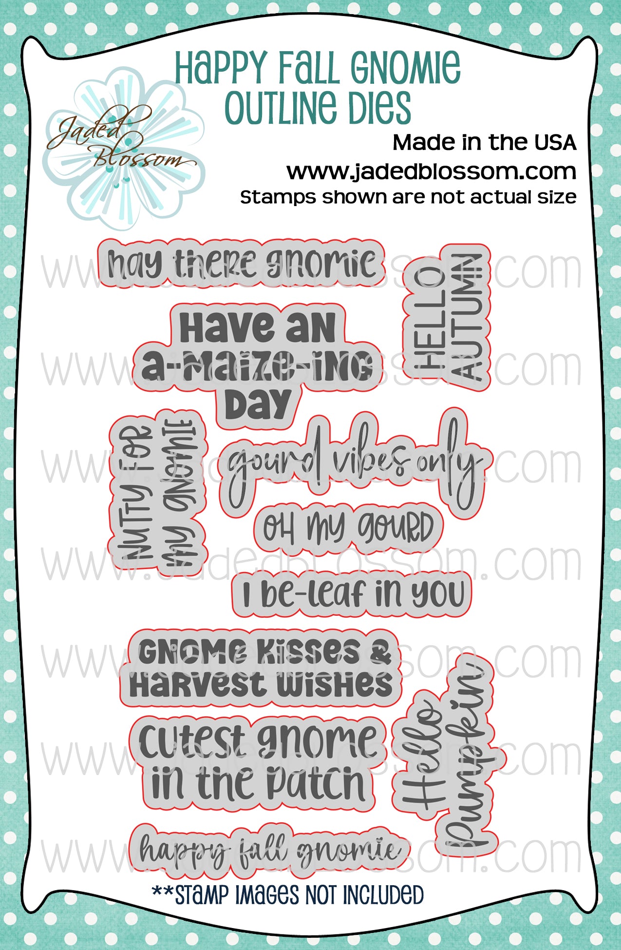 Happy Fall Gnomie Outline Dies