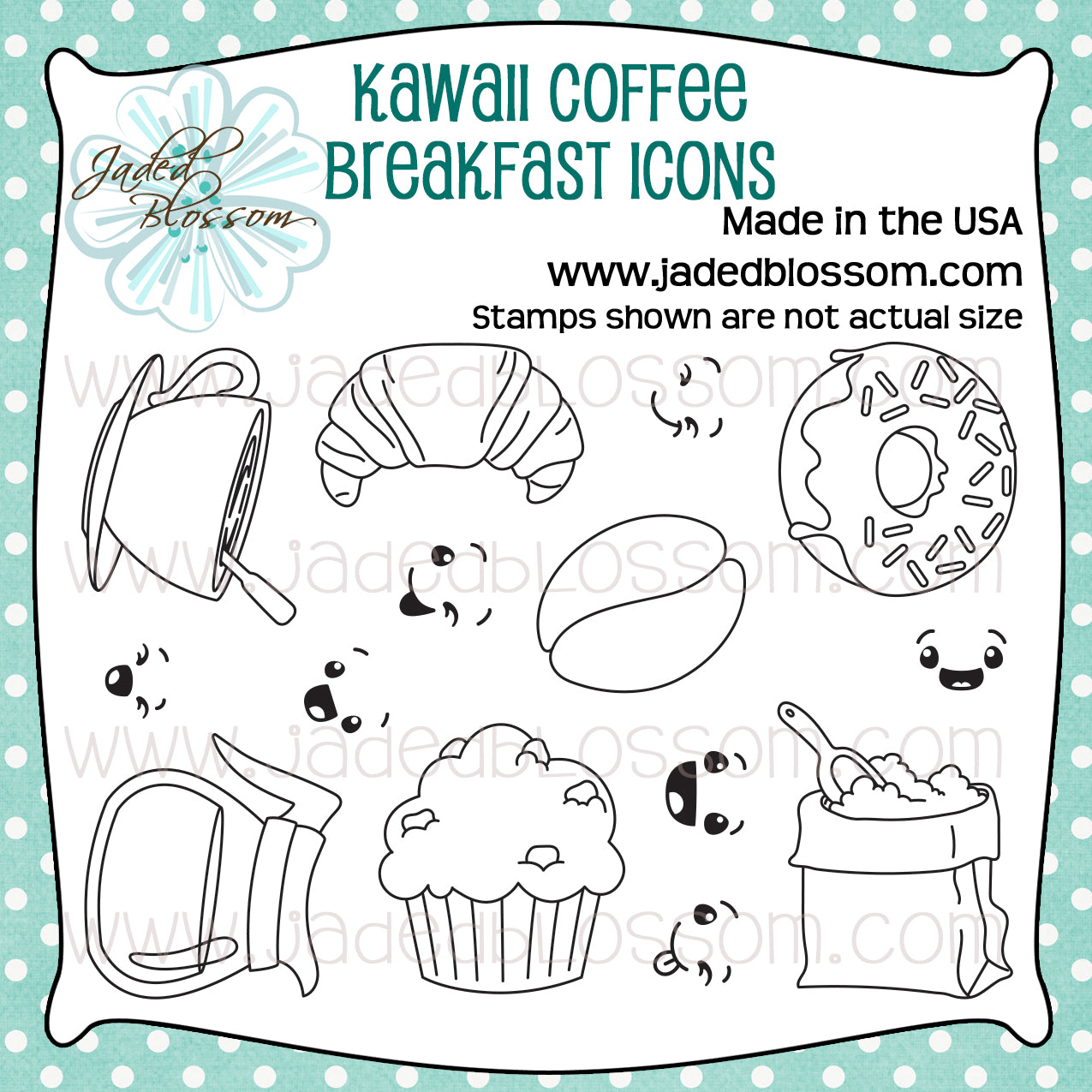 Kawaii Coffee Breakfast Icons