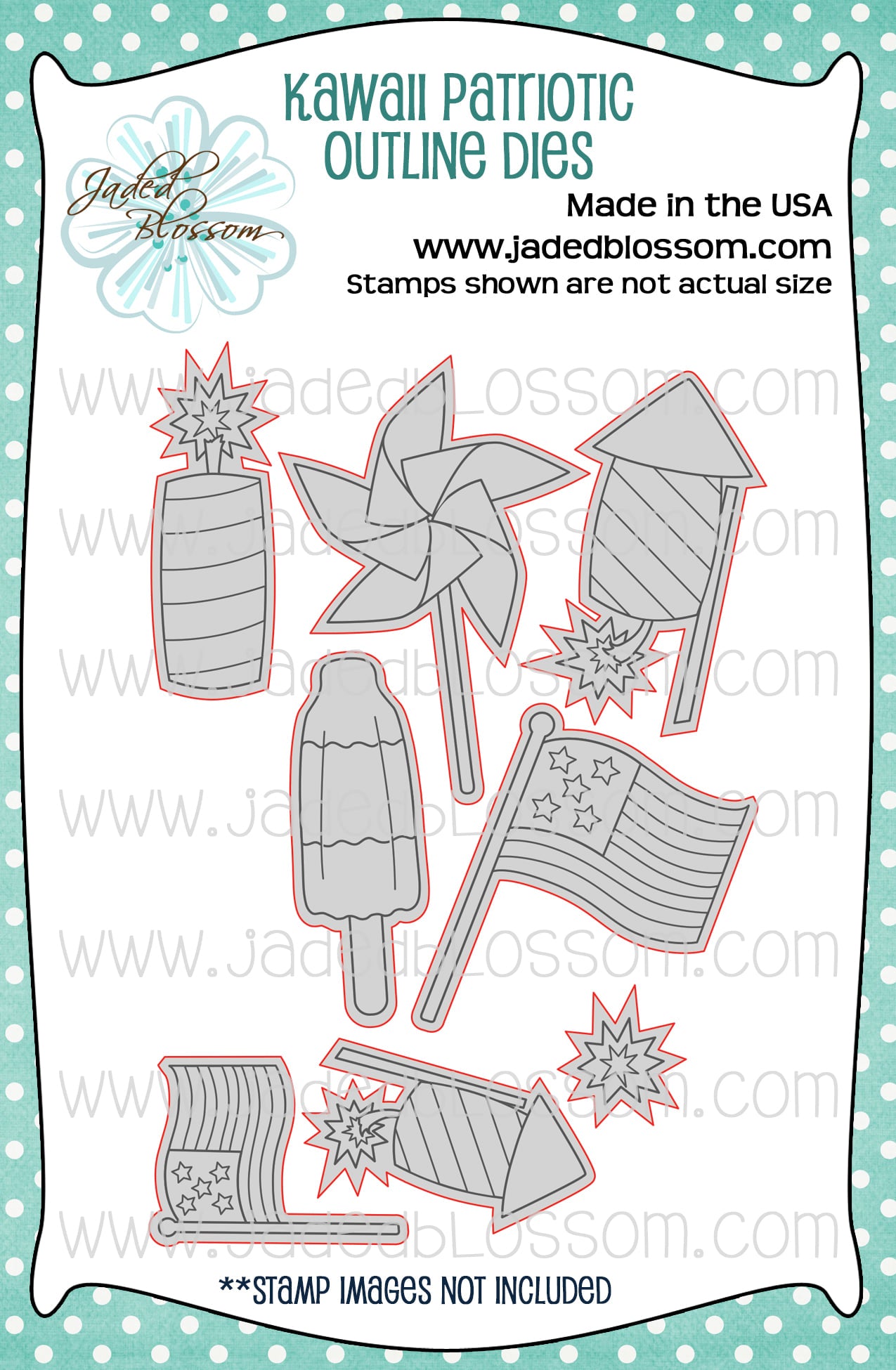 Kawaii Patriotic Outline Dies