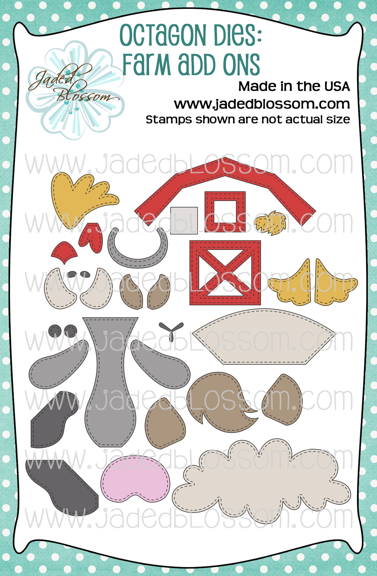 Octagon Treat Box Dies: Farm Add Ons