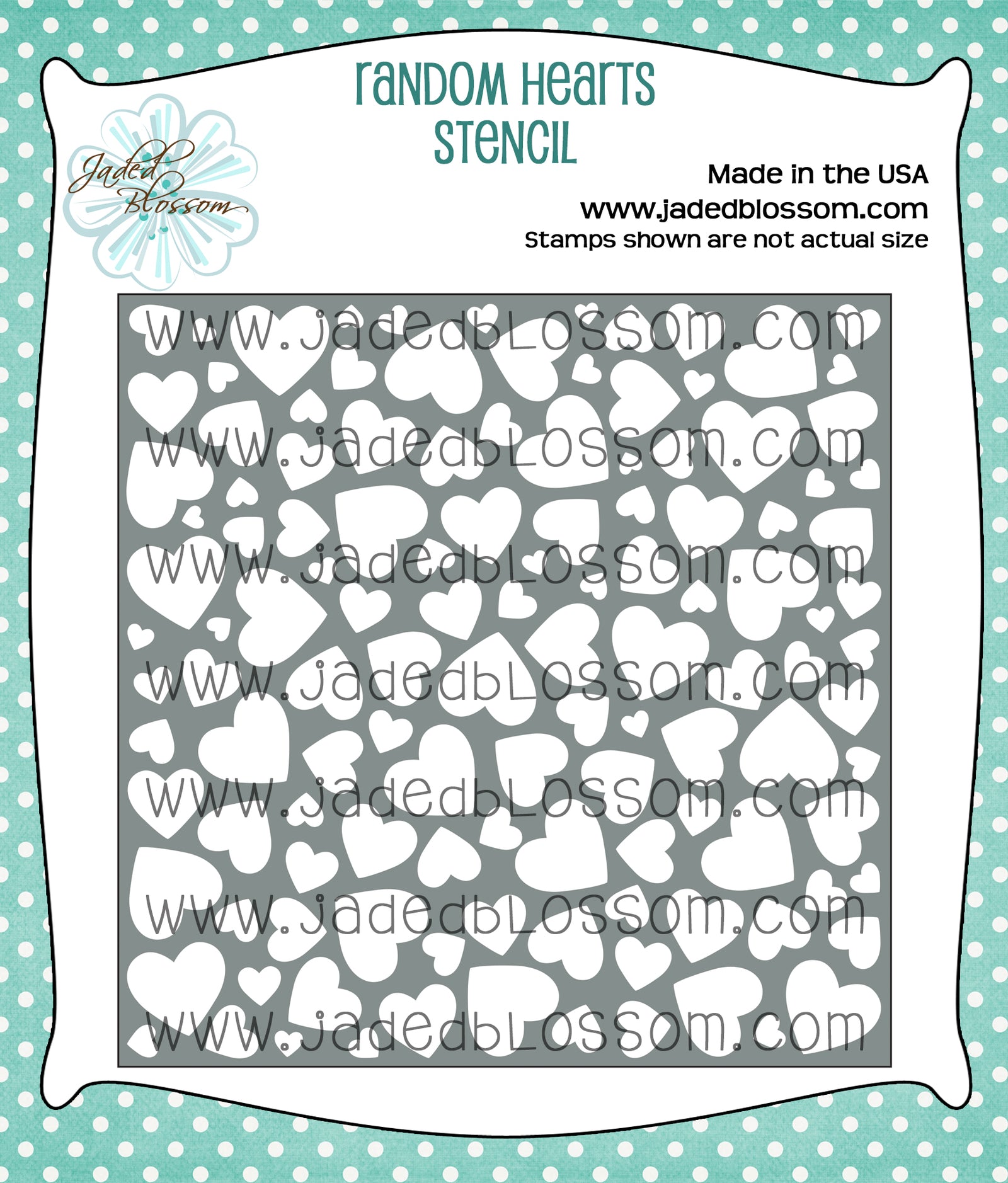 Random Hearts Stencil
